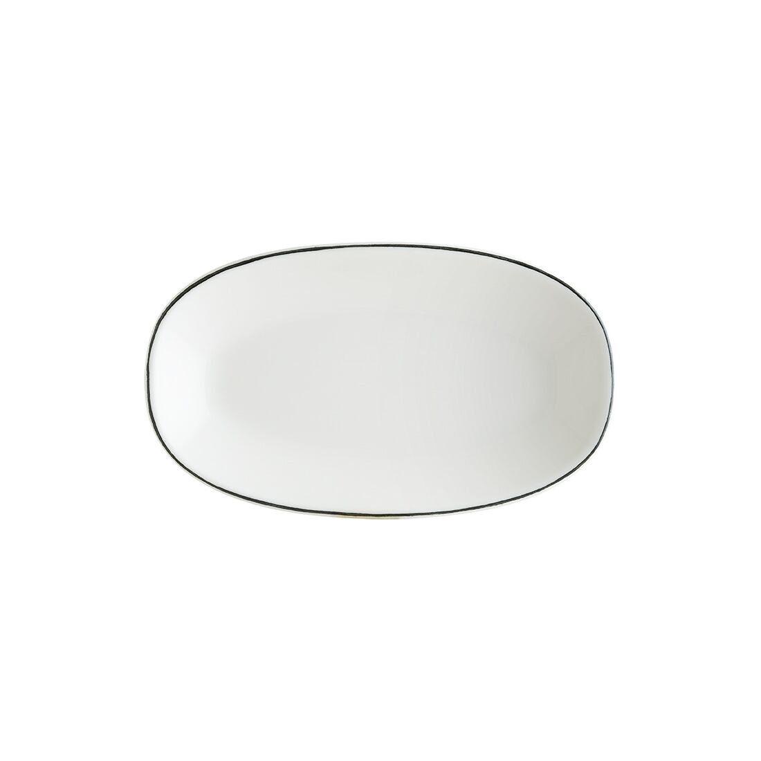 RETRO BLACK GOURMET OVAL KAYIK TABAK 34*19 CM