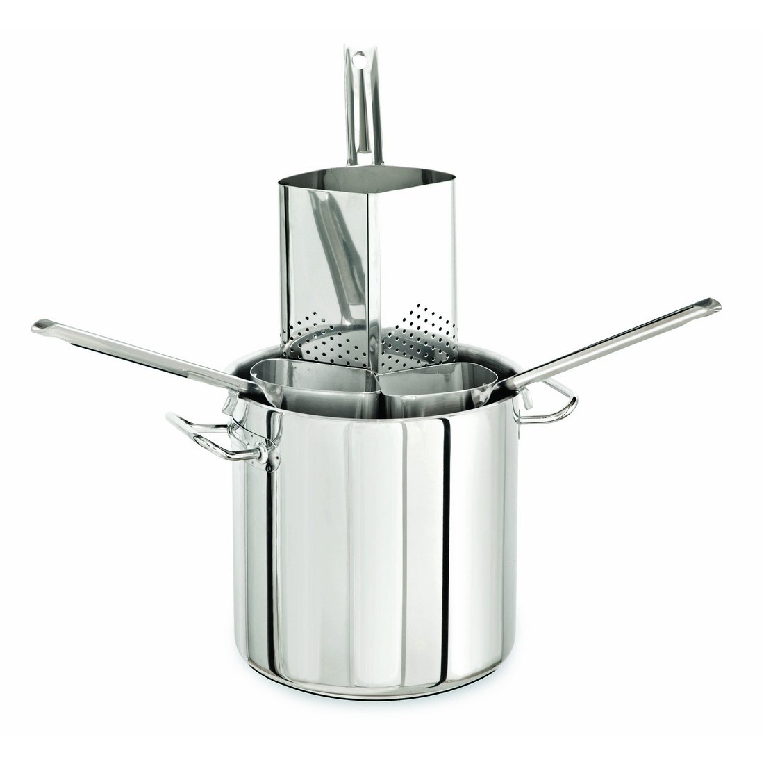 MAKARNA PİŞİRME SÜZGEÇİ SET (4 SÜZGEÇLİ VE KAPAKLI) 40*25 CM 32 LT