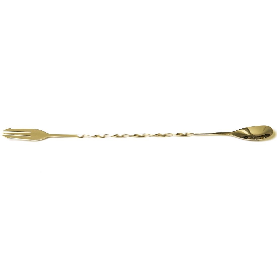 BURGULU ÇATALLI BAR KAŞIK ALTIN 33 CM