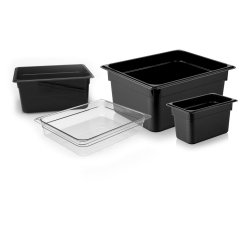 POLİKARBONAT SİYAH GASTRONOM KÜVET 1/6 100 MM