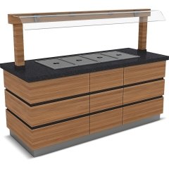 KAPADOKYA SICAK SERVİS ÜNİTESİ BENMARİ NEFESLİKLİ 4X1/1 GN 2000*900*900/1550