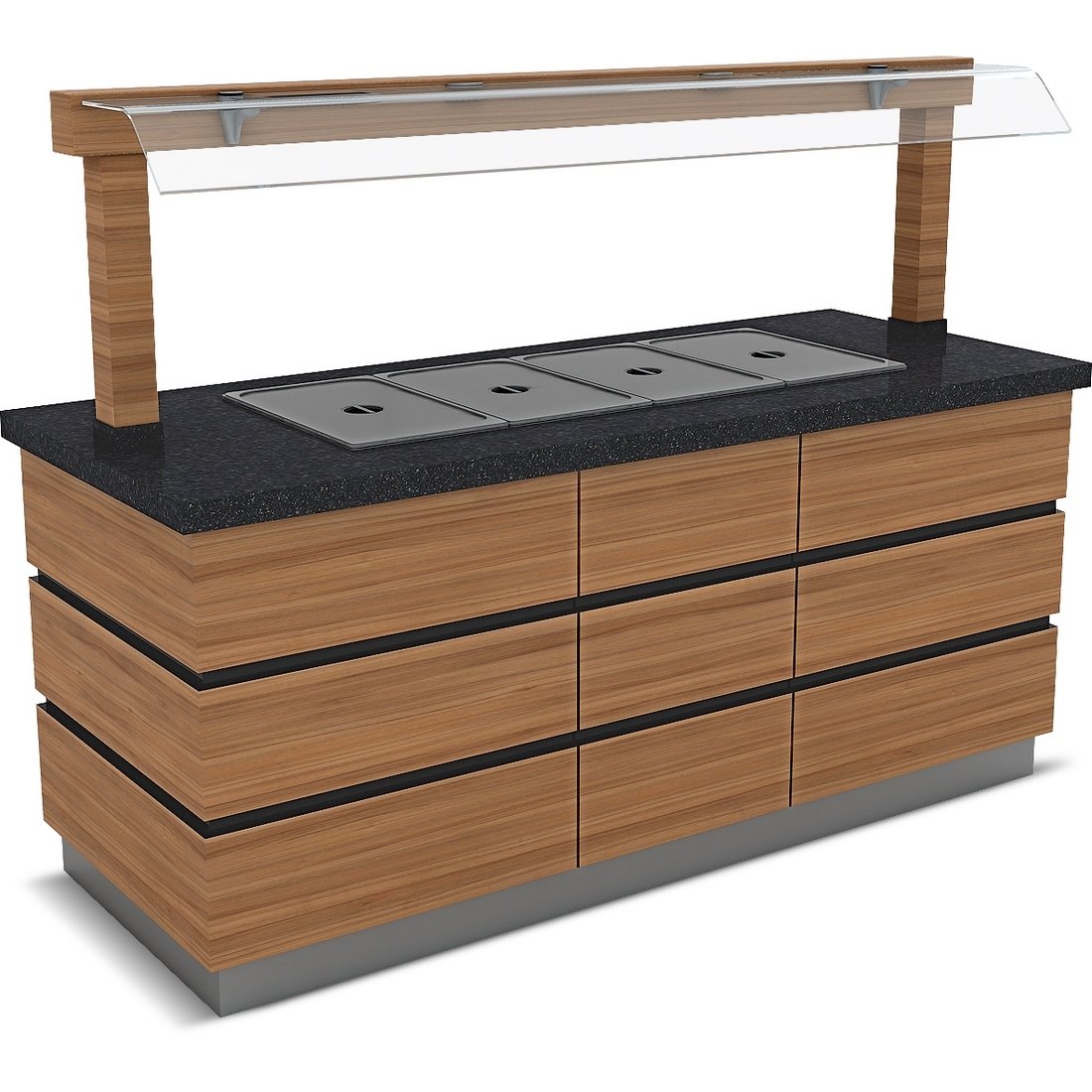 KAPADOKYA SICAK SERVİS ÜNİTESİ BENMARİ NEFESLİKLİ 5X1/1 GN 2400*900*900/1550