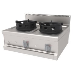 WOK OCAK SET ÜSTÜ ÇİFT BEKLİ 800*700*300 MM. NG-LPG.