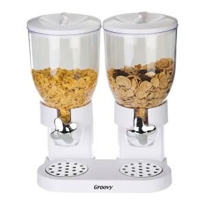 İKİLİ CORN FLAKES DİSPENSER 3,5*2 BEYAZ-SİYAH