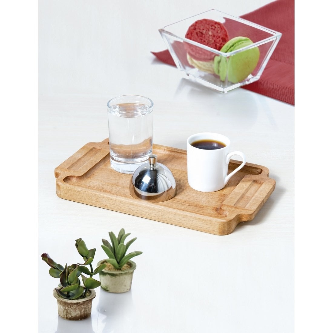 AHŞAP STANDLI DİKDÖRTGEN T.KAHVE SUNUM SETİ 25*15*1,8 CM