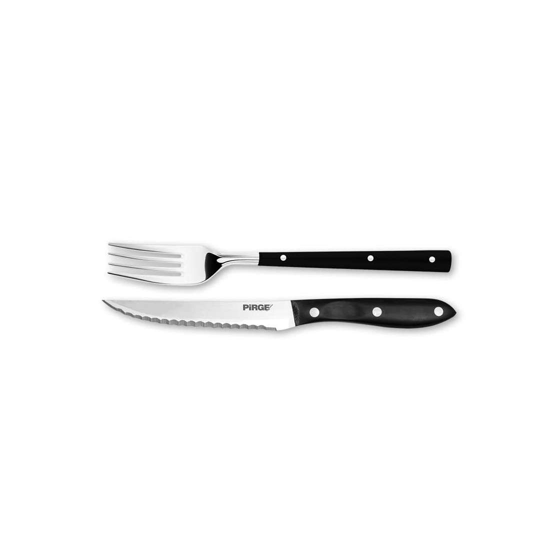 ELİTE STEAK-BİFTEK BIÇAĞI & ÇATAL SETİ 12 CM SİYAH