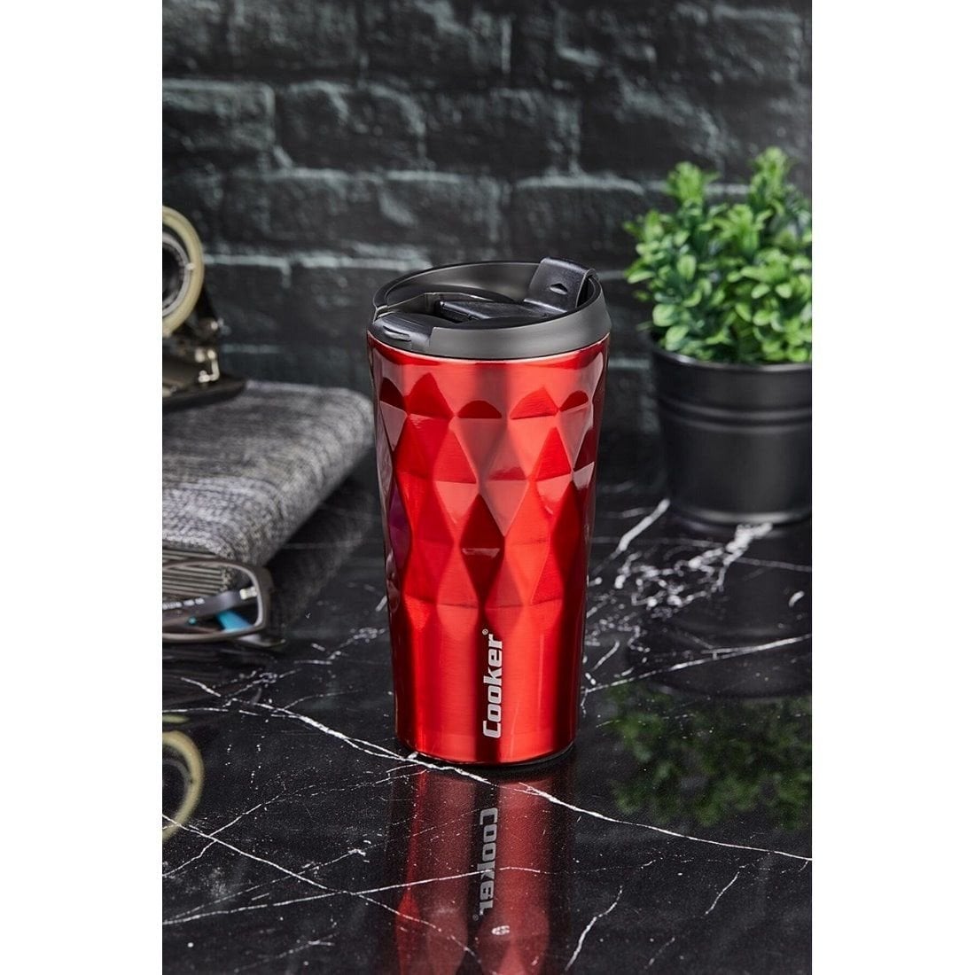 COOKER MUG BARDAK TERMOS 350 ML KIRMIZI