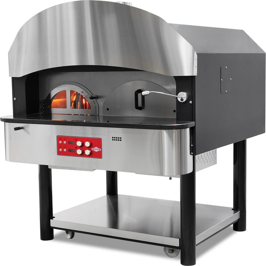 PİZZA FIRINI DÖNER TABANLI GAZLI-ODUN HAZNELİ LPG