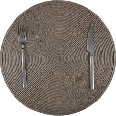 AMERİKAN SERVİS YUVARLAK PVC KAHVE 38 CM